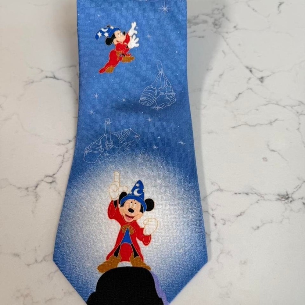 Disney Fantasia Sorcerer Mickey Necktie Blue Mickey Mouse Disney Parks Tie New